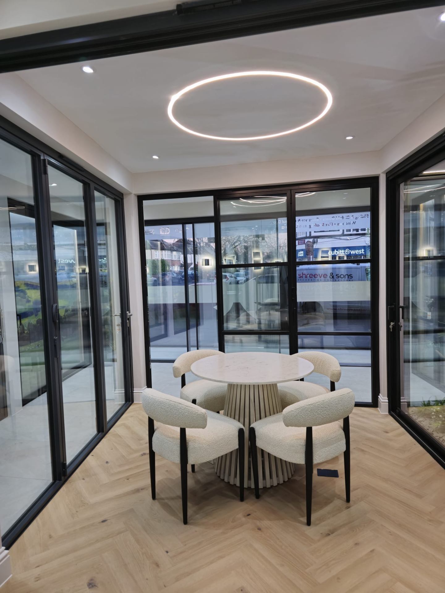 Modern glass conservatory commercial painting project